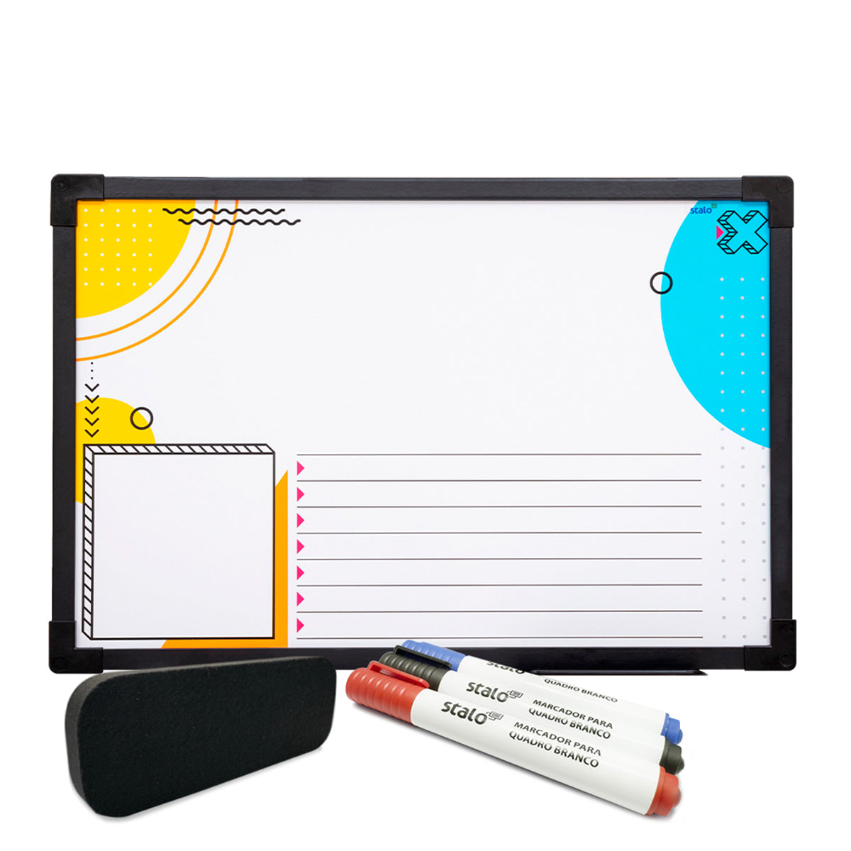 Kit Lousa Quadro Planner Street + Caneta e Apagador