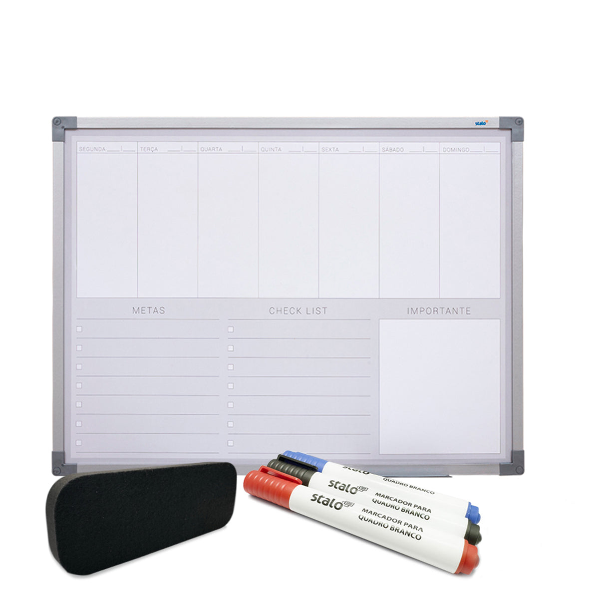 Kit Lousa Quadro Planner Office + Caneta e Apagador